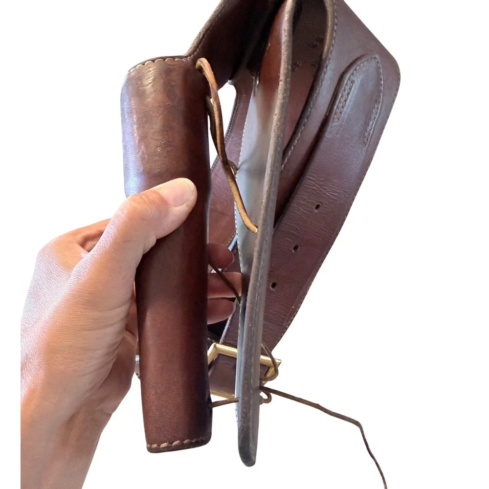 Siegle's Oakland Calif Vintage Leather Western Gun Belt Holster Scout 395 Brown